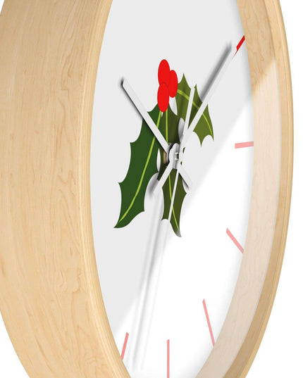Elegant Artisanal Wooden Wall Clock with Lively Print Design