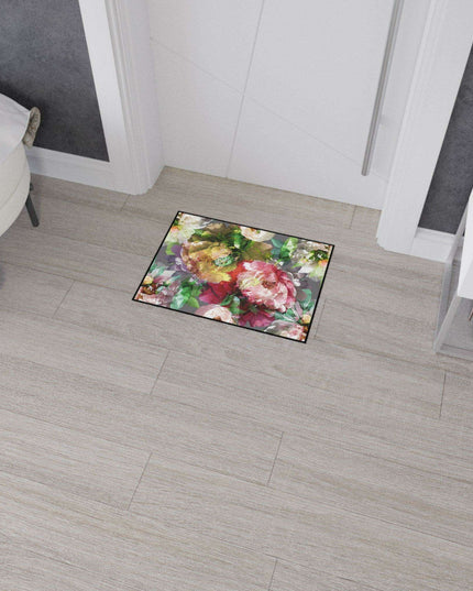 Elegant Vintage Floral Area Rug with Stylish Black Border and Non-Slip Backing