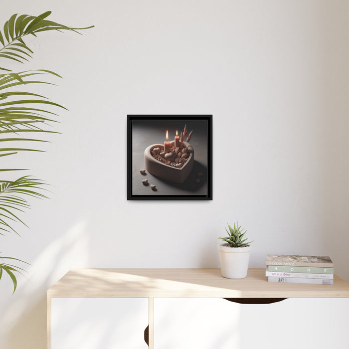 Elegant Valentine Canvas Art - Sustainable Black Pinewood Framed Masterpiece
