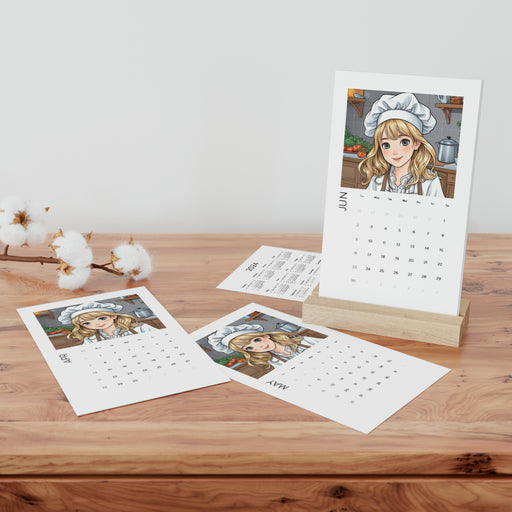 Young chef 2024 Vertical Desk Calendar - Crafted from FSC® Certified Eco Paper