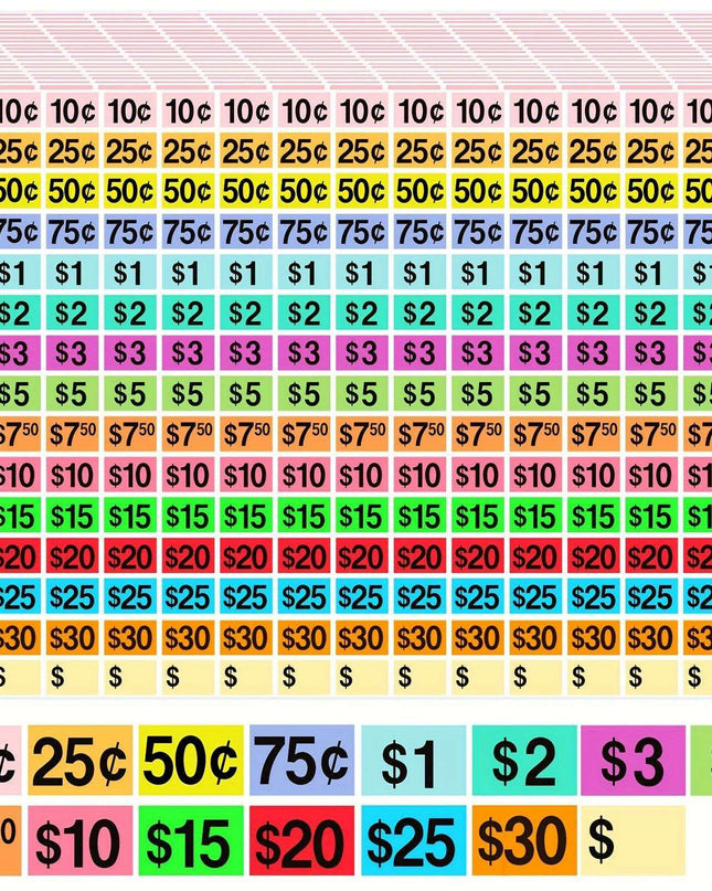 2100 Colorful Polka Dot Self-Stick Pricing Stickers for Yard Sales and Flea Markets, Matte Finish, Fun Rectangular Tags