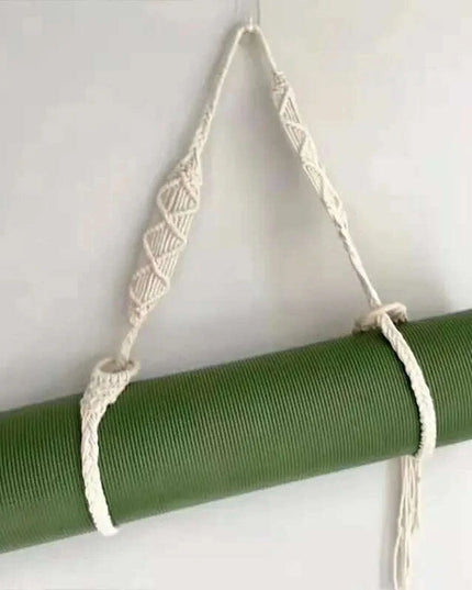 Hand-Woven Cotton Yoga Mat Carrier with Tassel Crossbody Strap - Fits All Mat Sizes