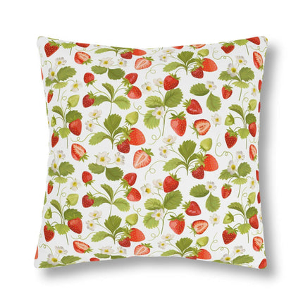 Vibrant Strawberry Outdoor Pillow Set with Concealed Zipper - Water-Resistant and Stylish