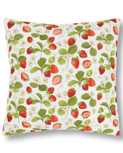 Vibrant Strawberry Outdoor Pillow Set with Concealed Zipper - Water-Resistant and Stylish