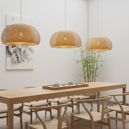 Bamboo Woven Simple Japanese Creative Pastoral Chandelier