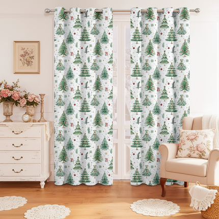 Peekaboo Studio Christmas Forest Punching Shading Curtain, Festive Des
