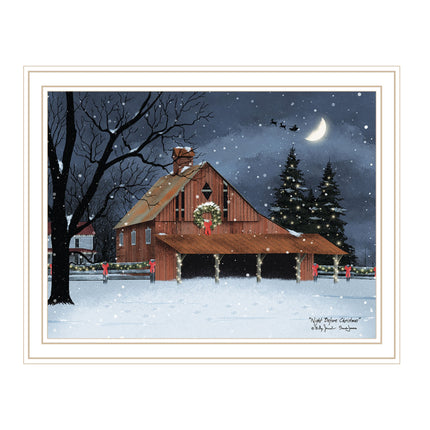 Billy Jacobs Night Before Christmas Wall Art - White Framed Print for