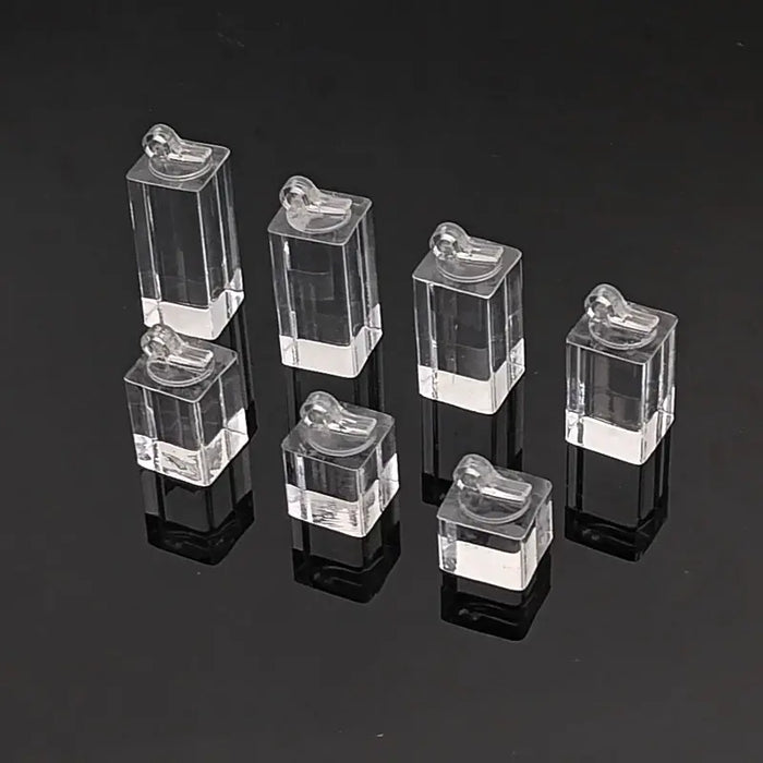 7-Piece Acrylic Ring Display Stand Set with Varying Heights for Jewelry Showcase and Photography