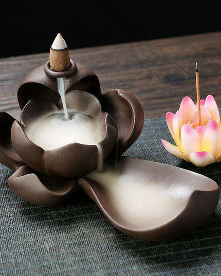 Serene Oasis Purple Sand Backflow Incense Fountain Set