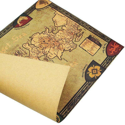 Westeros Map Retro Kraft Paper Wall Art - Game of Thrones Vintage Poster