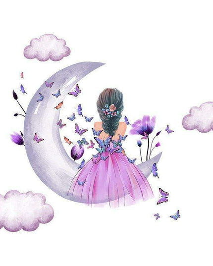 Celestial Butterfly Maiden PVC Wall Art Stickers for Dreamy Room Transformation