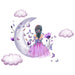 Enchanted Elegance: Sustainable Butterfly Moon Girl Wall Stickers
