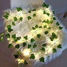 Ethereal Vine Wonderland: Premium Faux Rattan Garland with LED Illuminated Leaves