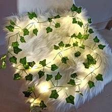 Enchanted Garden: Deluxe Faux Rattan Vine adorned with Artificial Silk Leaves and LED Lights