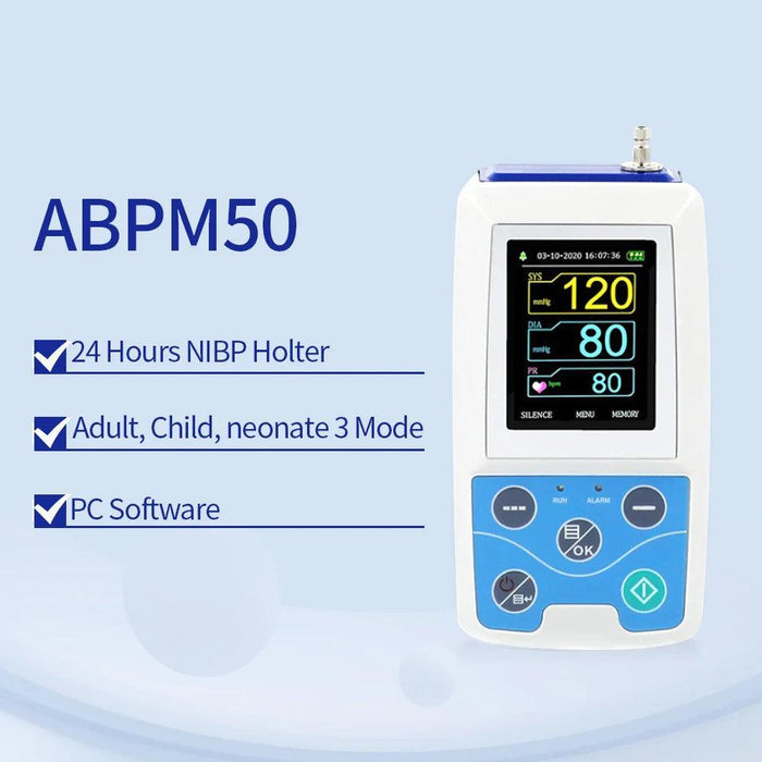 Advanced 24-Hour Ambulatory Blood Pressure Monitor - Contec ABPM50