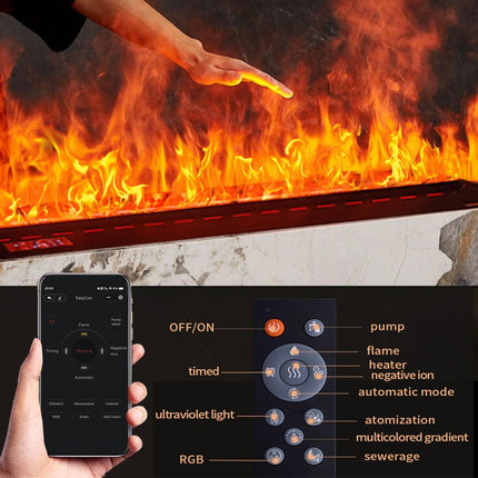 Modern 3D Steam Fireplace Insert & Humidifier for Home