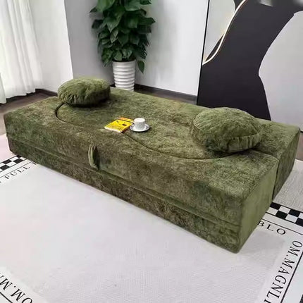 Foldable Sofa Bed - Vacuum-Compressed, Retro Fabric, Spac