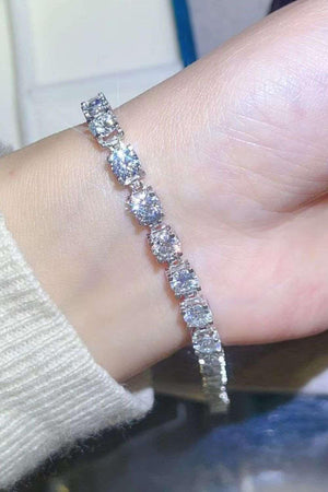 10 Carat Moissanite Platinum-Plated Bracelet-Trendsi-Silver-One Size-Très Elite