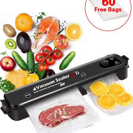 Vacuum Food Sealer Automatic With 60 Bags UK Dry And Wet Food Sealing Machine