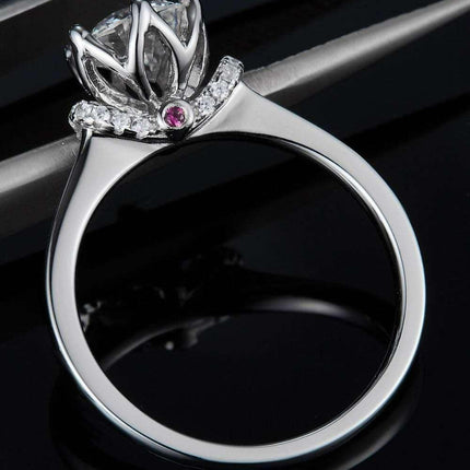 Platinum-Plated Sterling Silver Lab Diamond Ring Set with Lab-Grown Diamond Glow - Luxe Collection