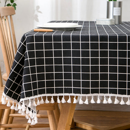 Peekaboo Studio Simple Nordic Square Lace Tablecloth - Elegant Design,