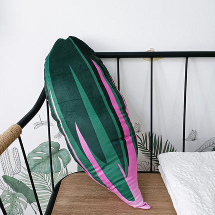 Peekaboo Studio Tropical Plant Leaves Pillow - Soft Fabric & Vibrant D