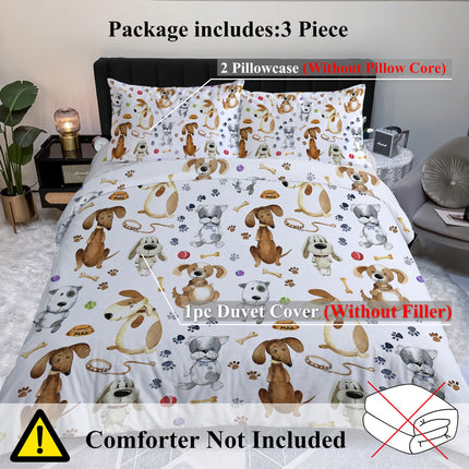 Peekaboo Studio Kids' Pastel Animal Duvet Cover Set, 3 Pieces, Cute De