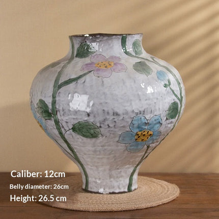 Rustic Ceramic Flower Vase For Indoor Decor 26 x 26.5 cm Desktop