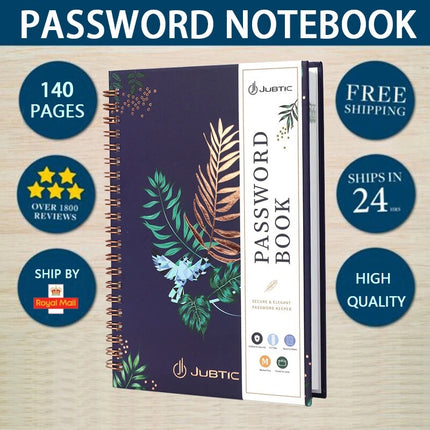 Spiral Flowers Password Organizer Book with Alphabetical Tabs, 140 Pag