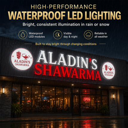 Custom Front & Side Lit LED Channel Letters Sign — Exterior Business Signage LED Signs custom-made-front-lit-side-lit-led-channel-letters-signs-perforated-shop-signs-exterior-use Business & Industrial > Retail & Hospitality > Signage
