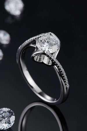 1 Carat Moissanite 925 Sterling Silver Twisted Ring-Trendsi-Silver-4.5-Très Elite