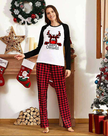 Family Christmas Pajamas Matching Sets Christmas Sleepwear Parent-Child Pjs Outfit For Christmas Holiday Xmas Party