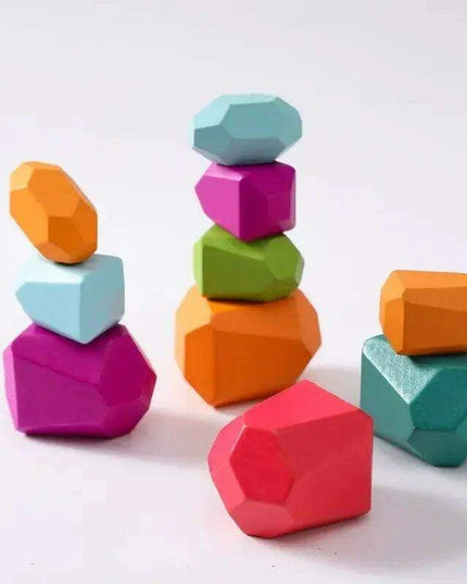 Colorful Wooden Building Blocks Kit for Creative Learning and Logical Development