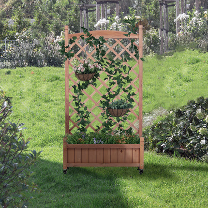 Room & Decor Raised Garden Bed with Trellis - 2 Pack, Wooden Planter B