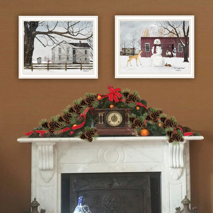 Billy Jacobs 2-Piece Winter White Framed Wall Art Set for Home Decor