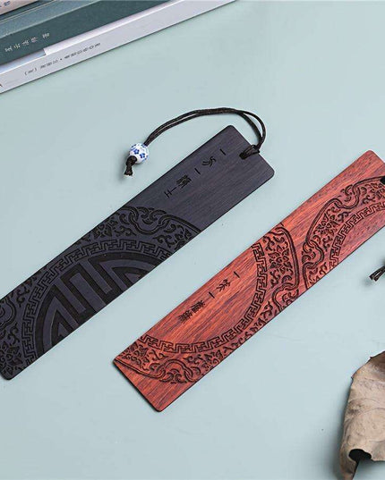 Charming Handcrafted Chinese Redwood Bookmark - Perfect Gift for Book Enthusiasts - Essential Office Accessory