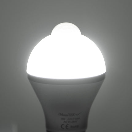 E27 Motion Sensor LED Light Bulb 9W Dusk To Dawn Automatic On Off Indoor Outdoor