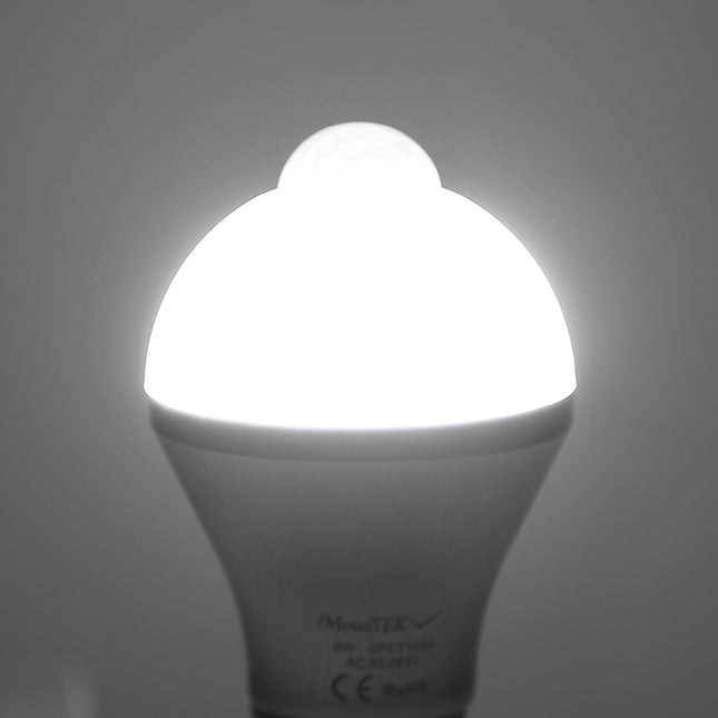 E27 Motion Sensor LED Light Bulb 9W Dusk To Dawn Automatic On Off Indoor Outdoor