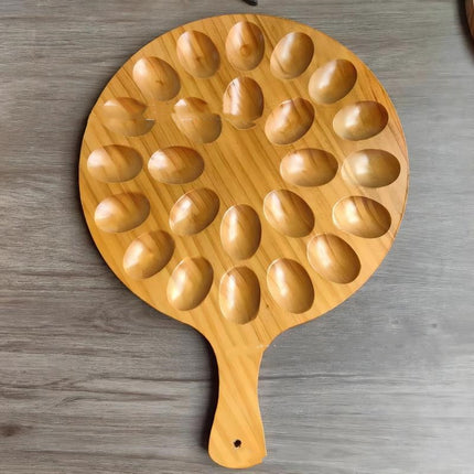 Wooden Egg Tray Organizer — Pine Wood Grid Holder (16 or 24 Holes)