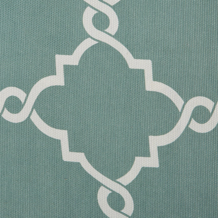 Room & Decor Fretwork Print Grommet Top Valance, Seafoam White, 50x18