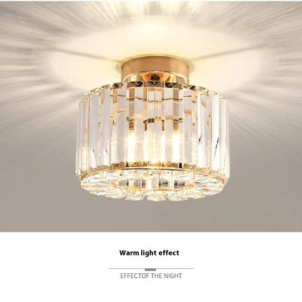 Crystal Light Luxury Home Decoration Balcony Light With Three Color Dimming