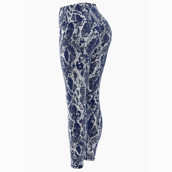 Stylish High Waist Yoga Leggings with Unique European-American Snake Print