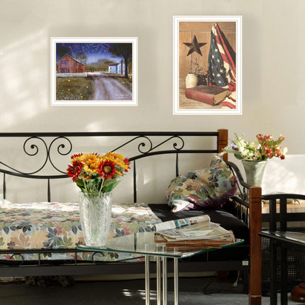 Billy Jacobs 2-Piece Star Spangled Night Wall Art Set, Framed Decor