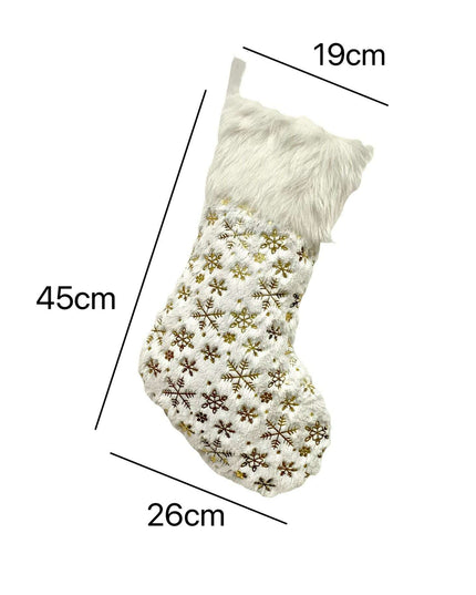 1pc Gilding Plush Christmas Socks Gift Bag Christmas Decorations