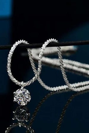 1 Carat Moissanite 925 Sterling Silver Necklace-Trendsi-Silver-One Size-Très Elite