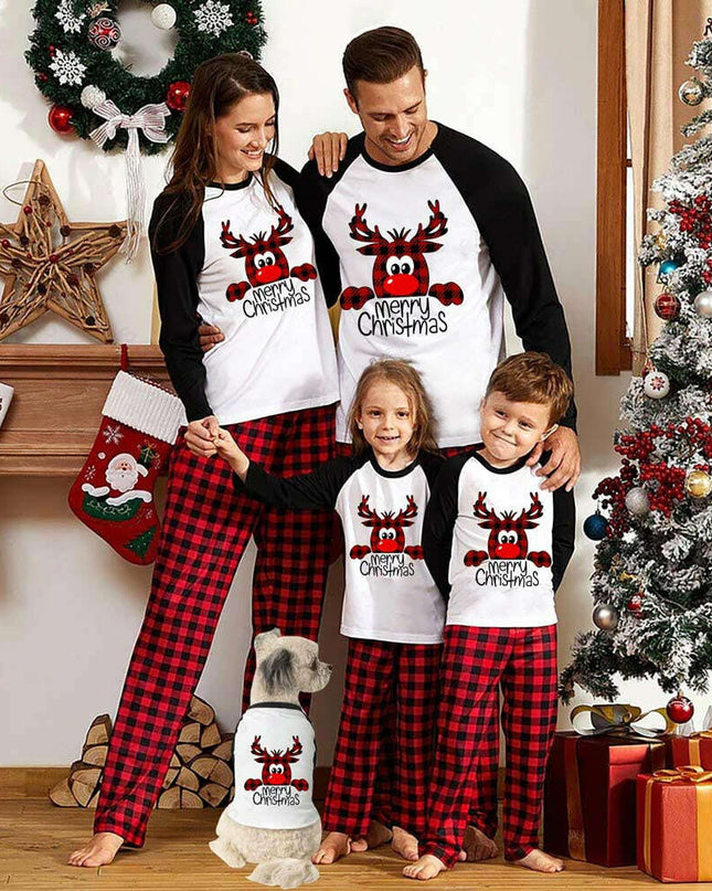 Family Christmas Pajamas Matching Sets Christmas Sleepwear Parent-Child Pjs Outfit For Christmas Holiday Xmas Party