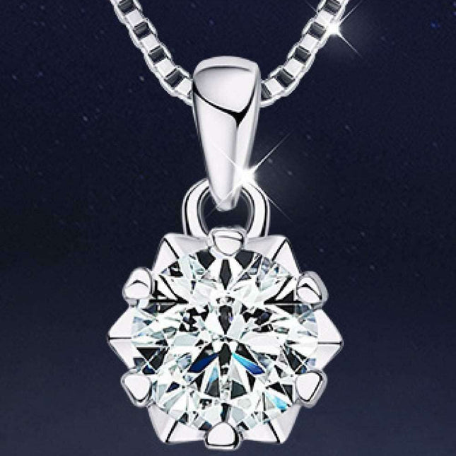 Elegant Moissanite Pendant Necklace in Platinum - A Luxurious Statement Piece