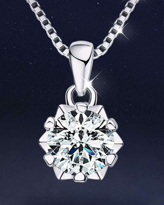 Elegant Moissanite Pendant Necklace in Platinum - A Luxurious Statement Piece