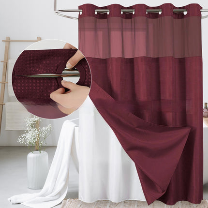 Waffle-Pattern Double-Layer Shower Curtain | 19 Colors