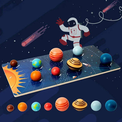 Galactic Discovery Wooden Puzzle Set: Solar System Adventure Kit for Kids